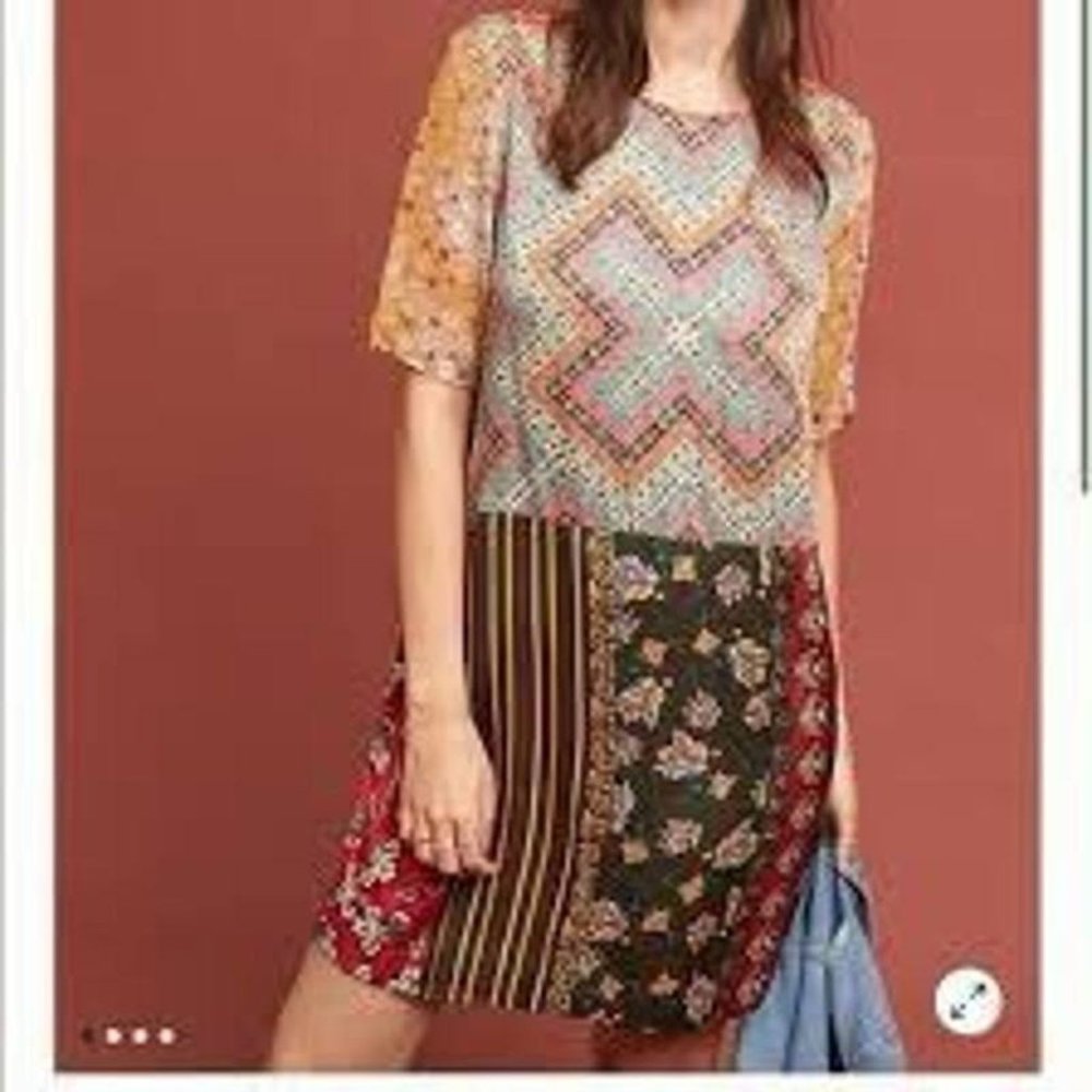 Anthropologie Tiny patterned mini dress